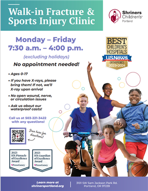Walk-in Fracture and Sports Injury Clinic Flier